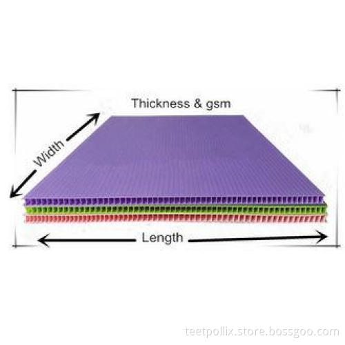 High Density Pink / Green / Grey PP Hollow Sheet Corflute B